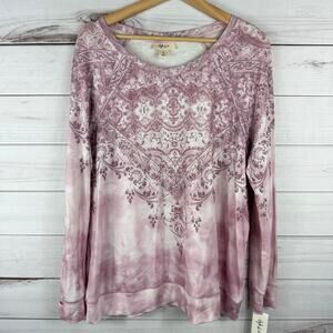 Women's Style‎ & Co Pink Purple Design Print XL FLAW READ NWT